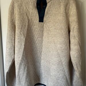 Men's Cream Sweater with Navy Accents
